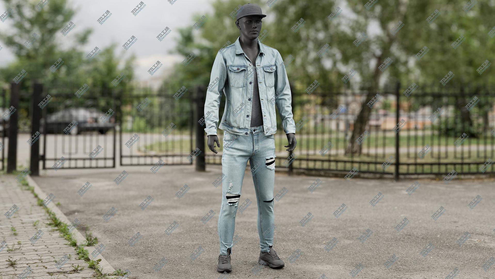images/goods_img/202105073/Men's Jeans with Jacket, Thsirt and Cap 12 3D model/2.jpg
